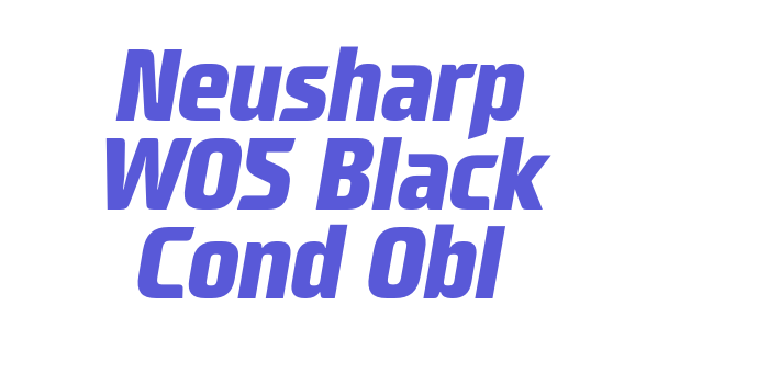 Neusharp W05 Black Cond Obl Font Download