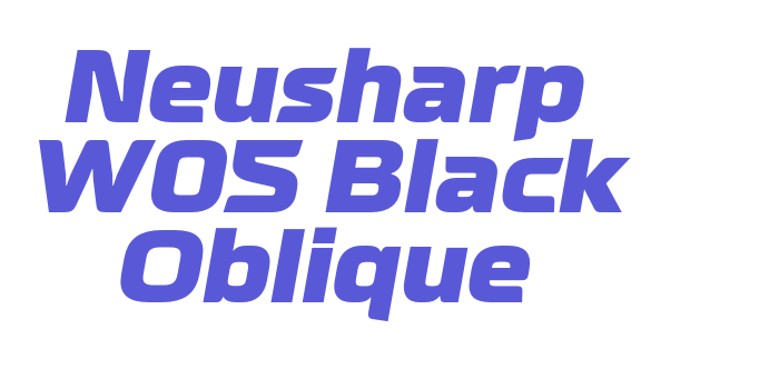 Neusharp W05 Black Oblique Font Download