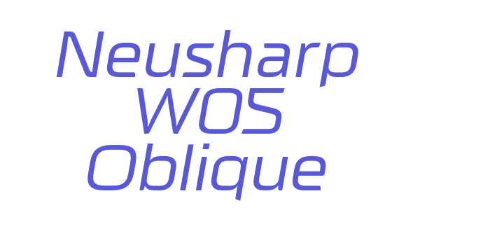 Download Neusharp W05 Oblique Font