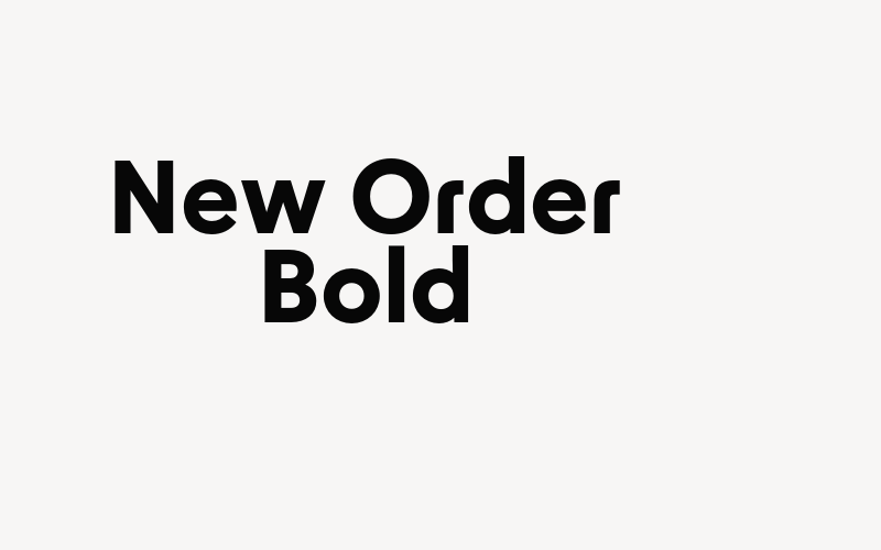 New Order Bold Font