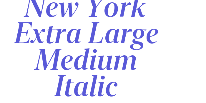 New York Extra Large Medium Italic Font