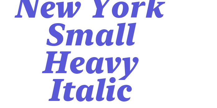 New York Small Heavy Italic Font