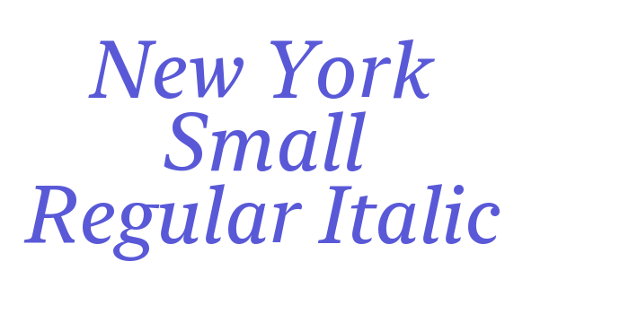 New York Small Regular Italic Font Download