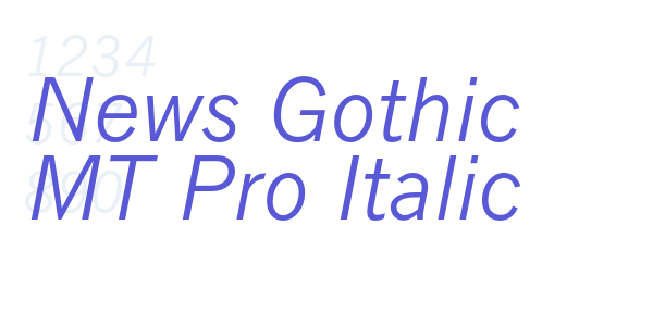 News Gothic MT Pro Italic font free