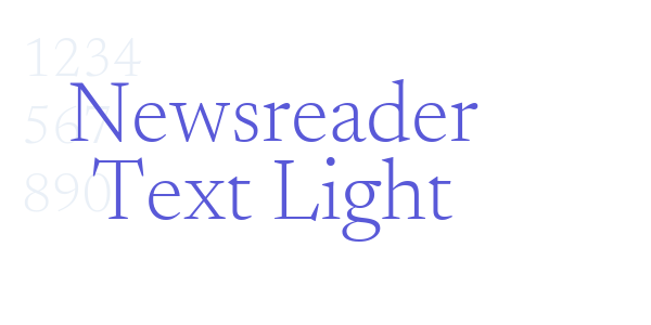 Newsreader Text Light font free