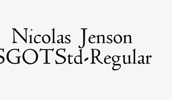 Nicolas Jenson SGOTStd-Regular Font