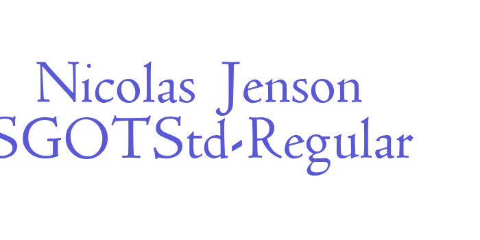 Nicolas Jenson SGOTStd-Regular Font Download