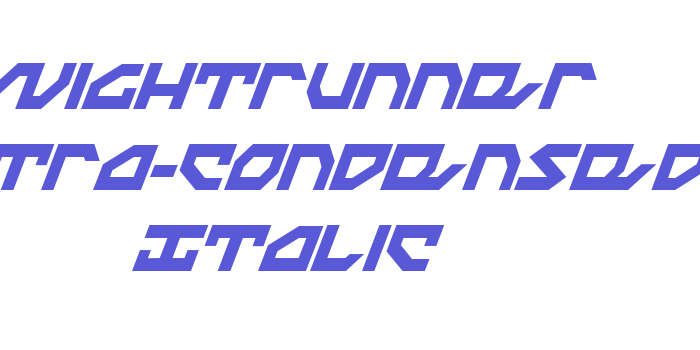 Nightrunner Extra-Condensed Italic Font Download