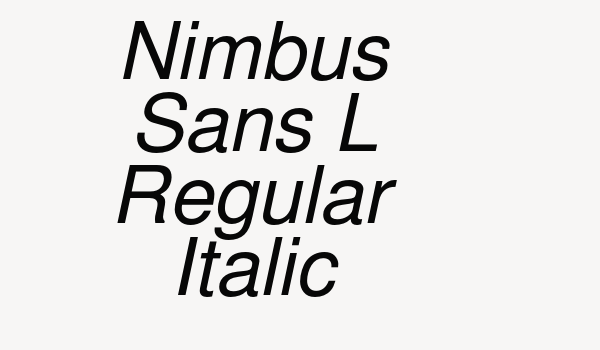 Nimbus Sans L Regular Italic Font