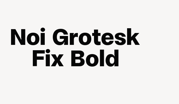 Noi Grotesk Fix Bold Font