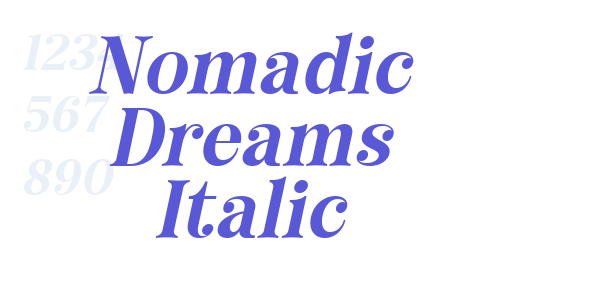 Nomadic Dreams Italic font free