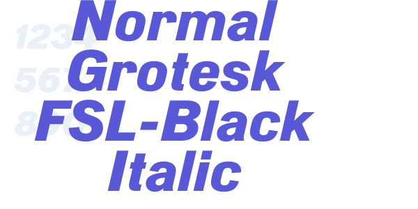 Normal Grotesk FSL-Black Italic font free