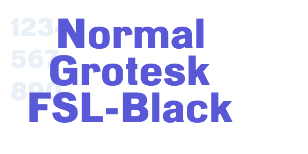 Normal Grotesk FSL-Black font free