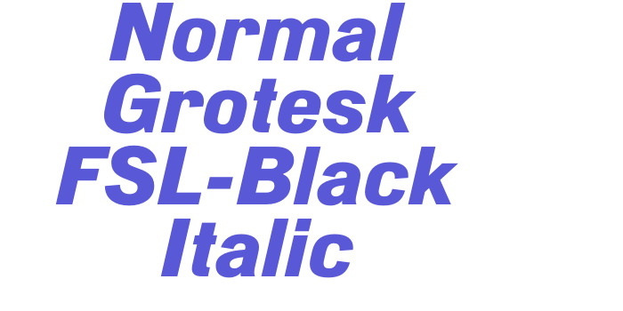 Normal Grotesk FSL-Black Italic Font Download