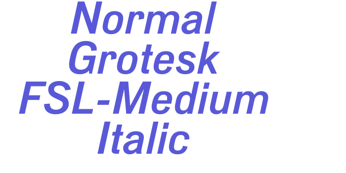 Normal Grotesk FSL-Medium Italic Font Download