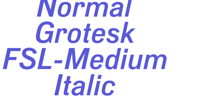 Normal Grotesk FSL-Medium Italic Font