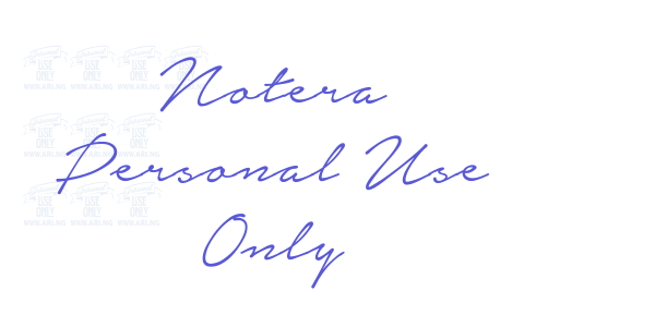 Notera Personal Use Only font free