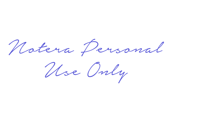 Notera Personal Use Only Font