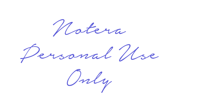 Notera Personal Use Only Font Download