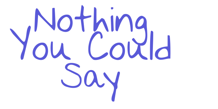 Nothing You Could Say Font