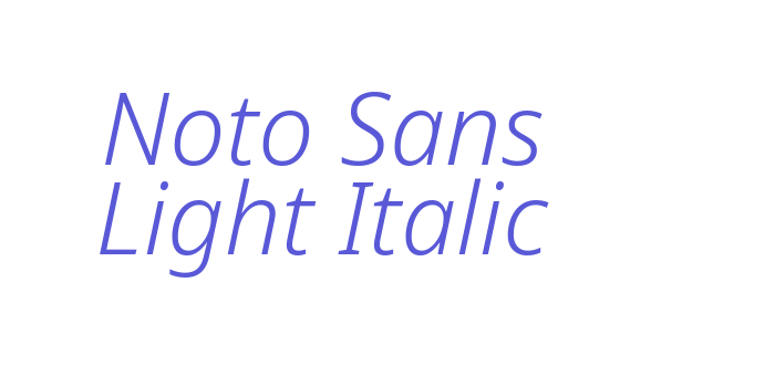 Noto Sans Light Italic Font Download