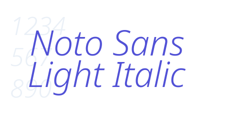 Noto Sans Light Italic