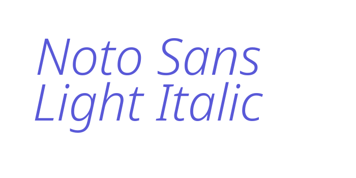 Noto Sans Light Italic Font