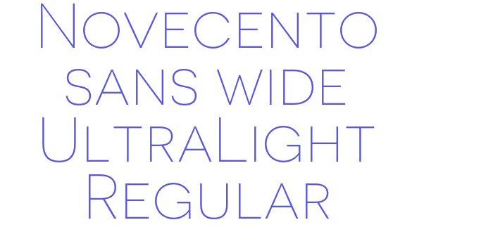 Novecento sans wide UltraLight Regular Font Download