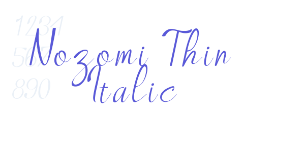 Nozomi Thin Italic font free