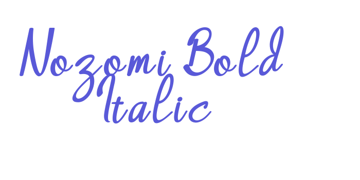 Nozomi Bold Italic Font