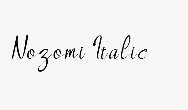 Nozomi Italic Font