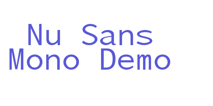 Nu Sans Mono Demo Font Download