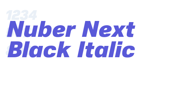 Nuber Next Black Italic font