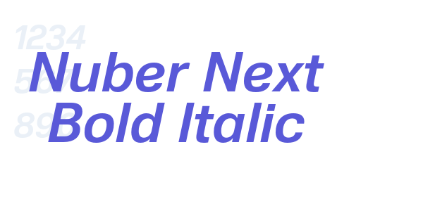 Nuber Next Bold Italic font free