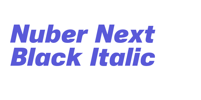 Nuber Next Black Italic Font Download