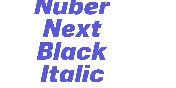 Nuber Next Black Italic Font