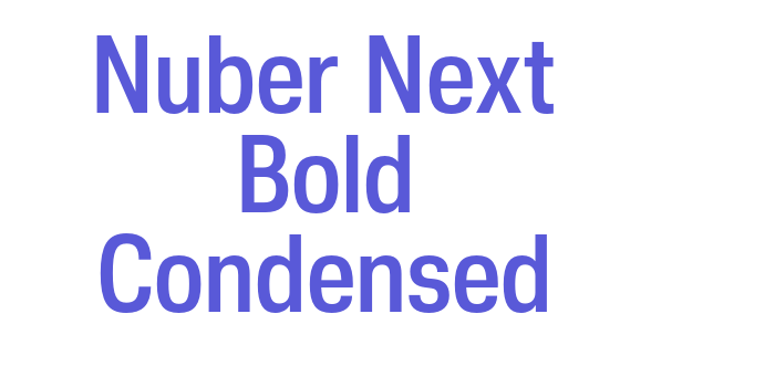 Nuber Next Bold Condensed Font