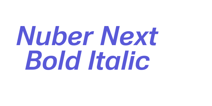 Nuber Next Bold Italic Font Download