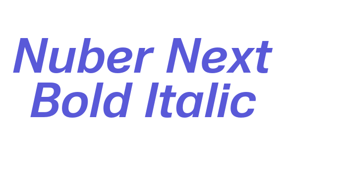 Nuber Next Bold Italic Font