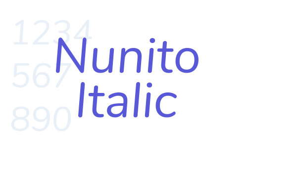 Nunito Italic font free