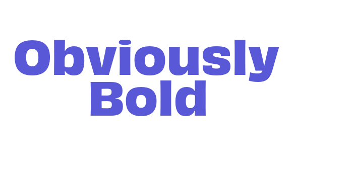 Obviously Bold Font Download