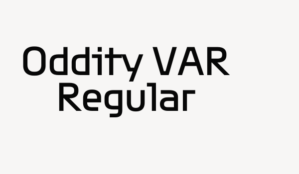 Oddity VAR Regular Font