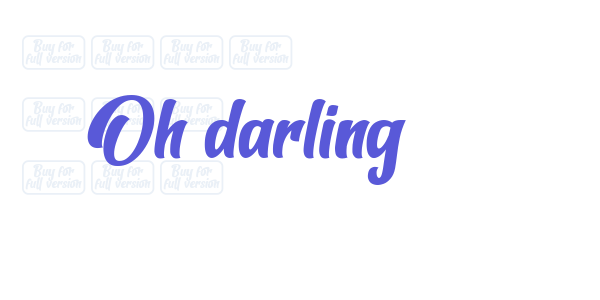 Oh darling font free