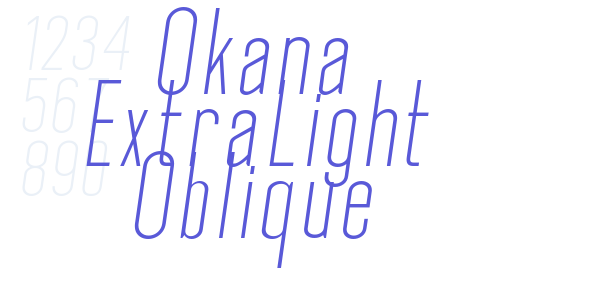 Okana ExtraLight Oblique font