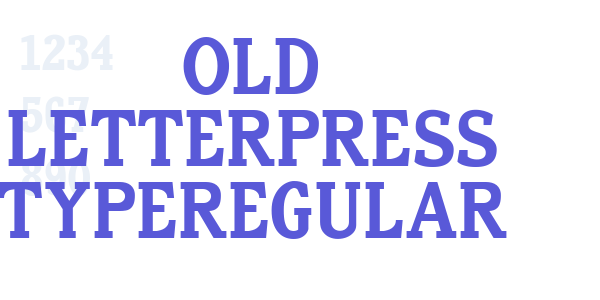 Old Letterpress TypeRegular font free