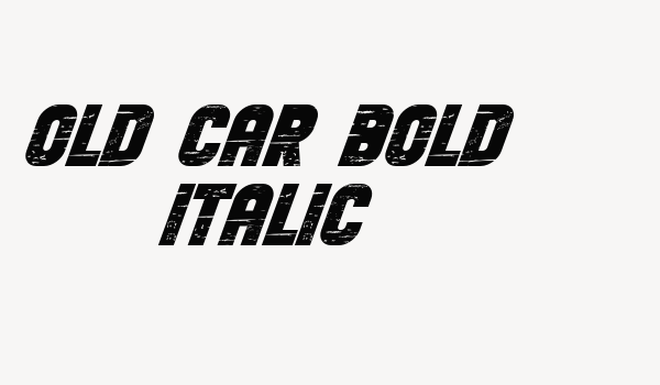 Old Car Bold Italic Font