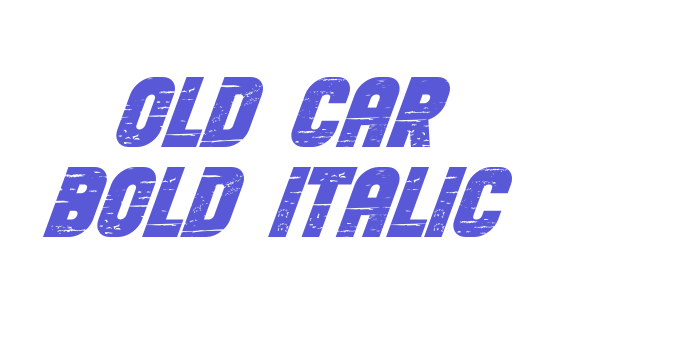 Old Car Bold Italic Font