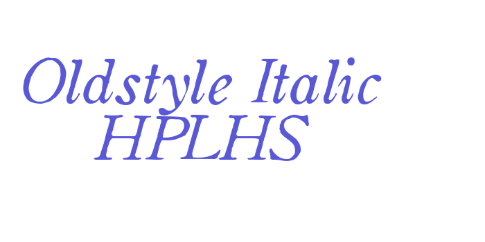 Oldstyle Italic HPLHS Font Download