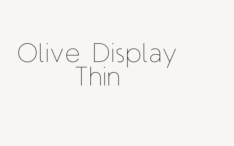 Olive Display Thin Font