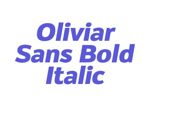 Oliviar Sans Bold Italic Font